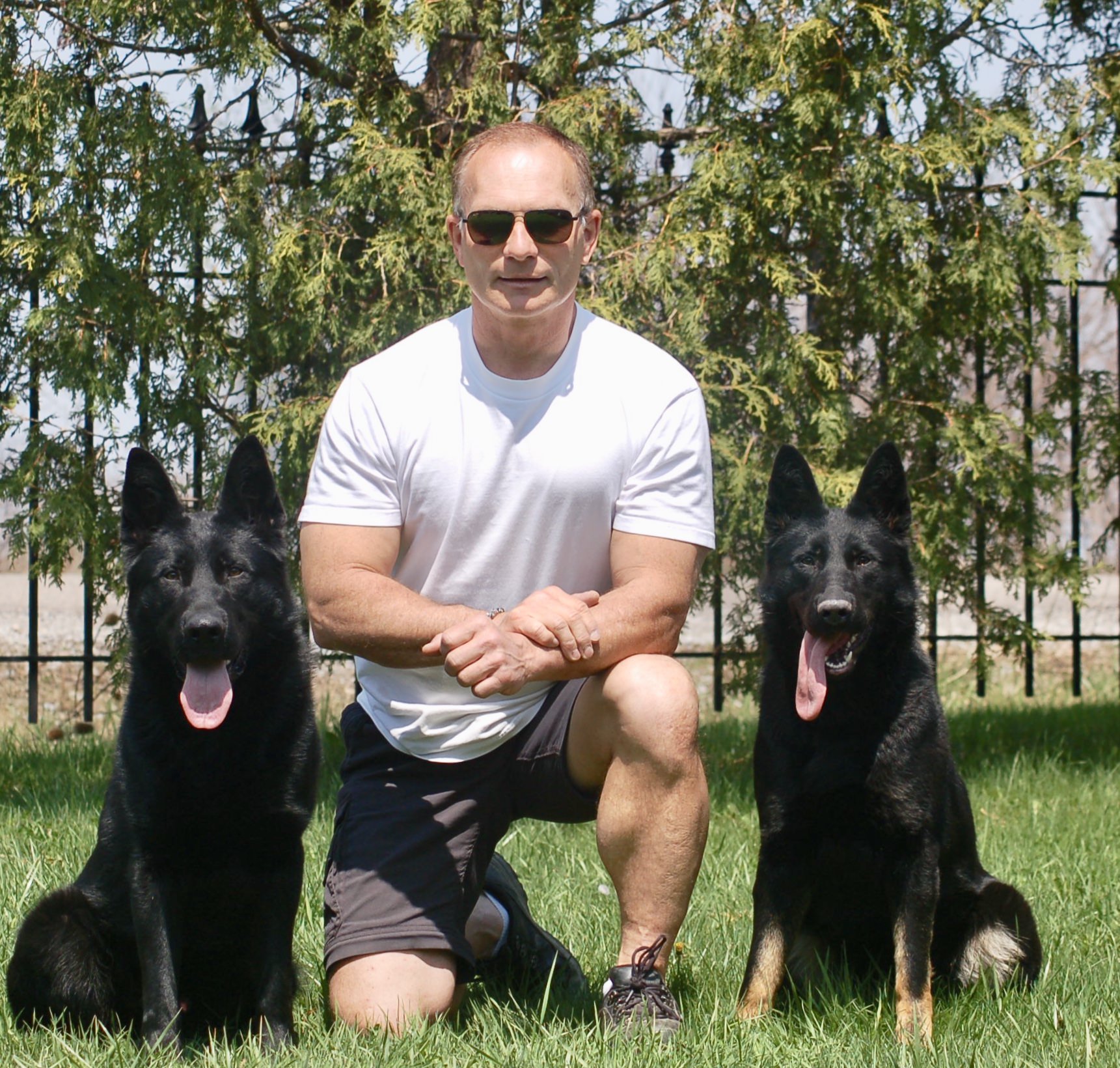 CCK9 Owner with two trained protection dogs